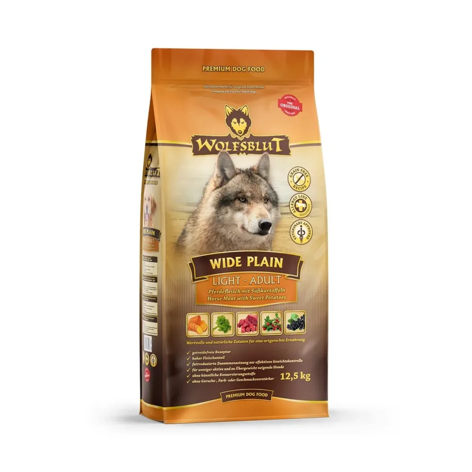 Wolfsblut Wide Plain Adult Light 12,5 kg hobuselihaga teraviljavaba kuivtoit täiskasvanud koertele
