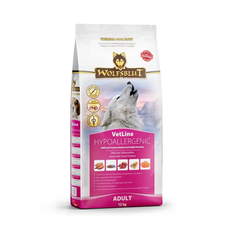 Wolfsblut VetLine Hypoallergenic 12 kg hobuseliha teraviljavaba kuivtoit täiskasvanud koertele