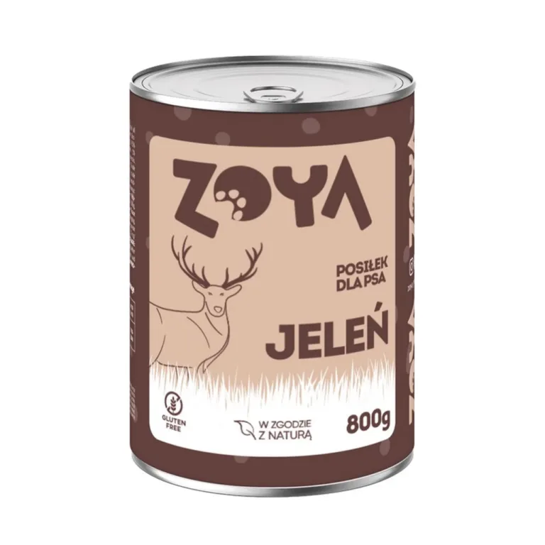 ZOYA hirveliha märgkoeratoit 800g, gluteenivaba purk
