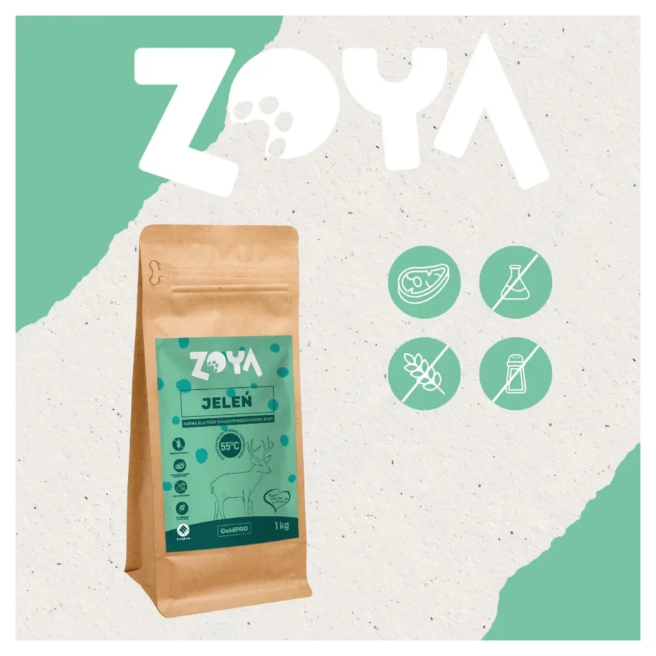 ZOYA ColdPRO Deer 1kg monoproteiinne gluteenivaba hirveliha kuivtoit tundliku seedimisega täiskasvanud koertele – 3