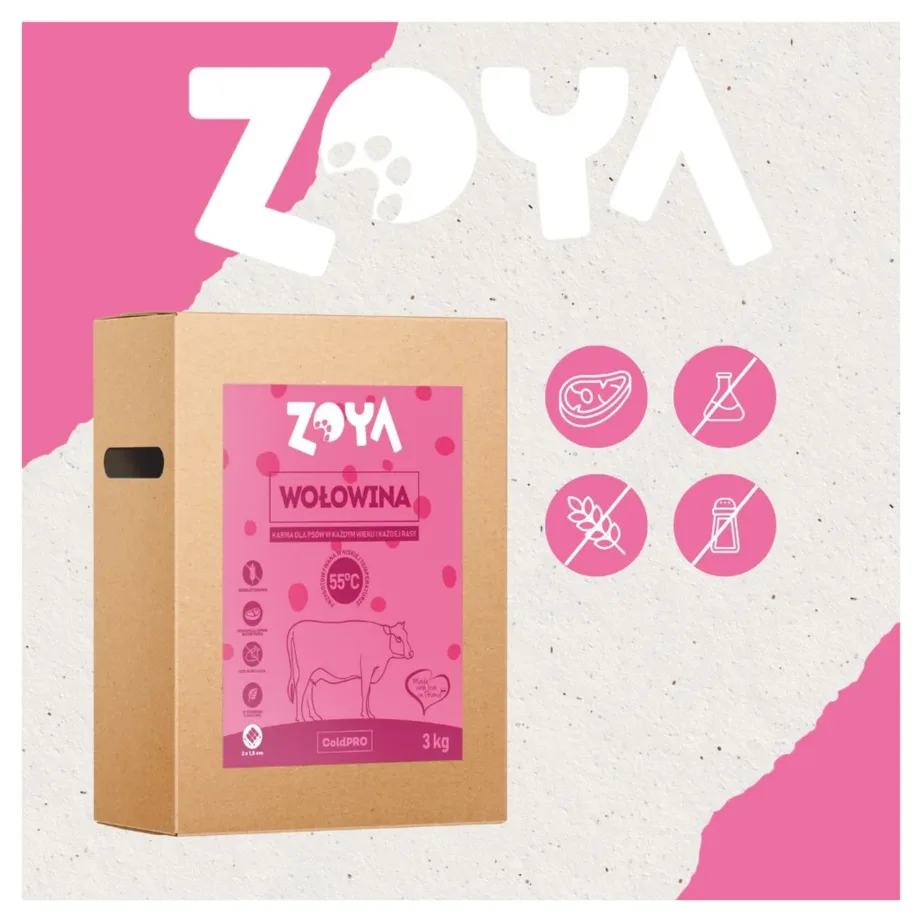 ZOYA ColdPRO Beef 3kg gluteeni- ja sojavaba monoproteiin kuivtoit tundliku seedimisega täiskasvanud koertele – 2
