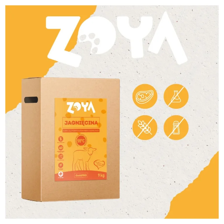 Gluteenivaba lambaliha koeratoit 9kg ZOYA ColdPRO pakend ikoonidega