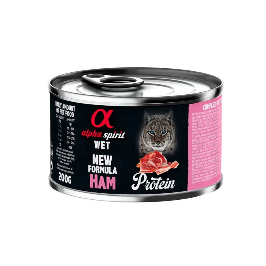 Alpha Spirit Protein Ham 200g gluteenivaba sealiha märgtoit täiskasvanud kassile, allergiavaba