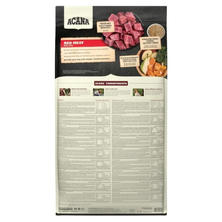 ACANA Classics veiselihaga kuivtoit koertele, tagakülg, info