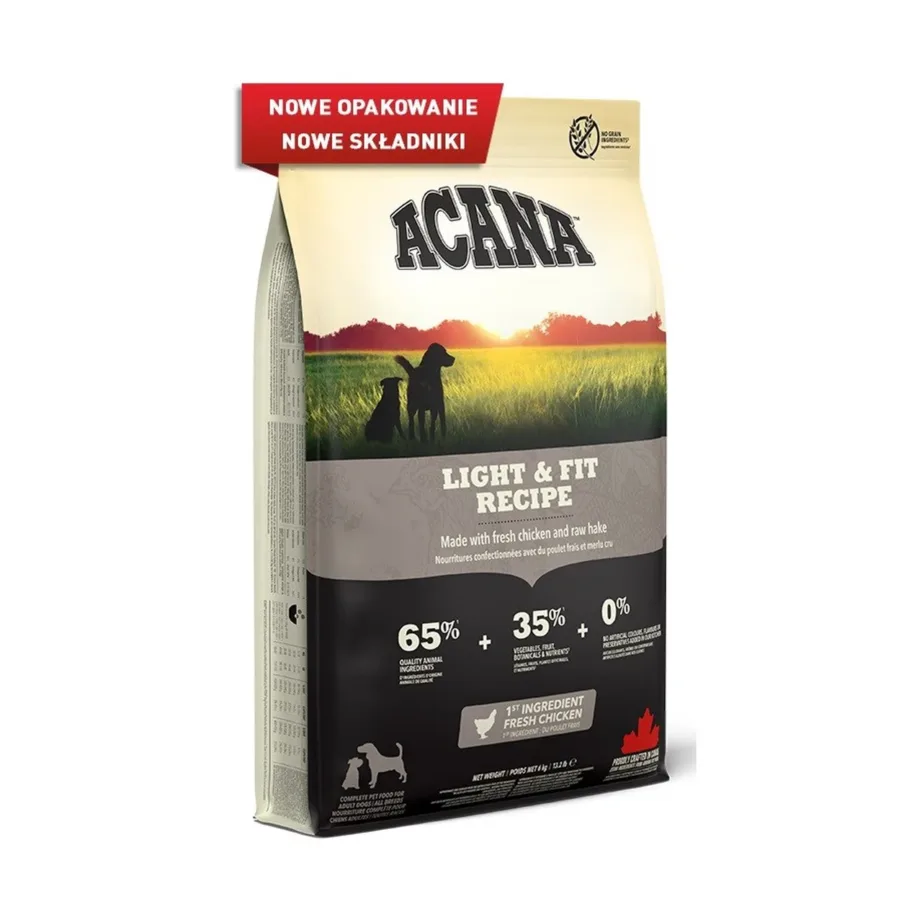 ACANA Dog Light & Fit 11,4 kg teraviljavaba kanaliha kuivtoit täiskasvanud koertele ülekaalu ennetamiseks