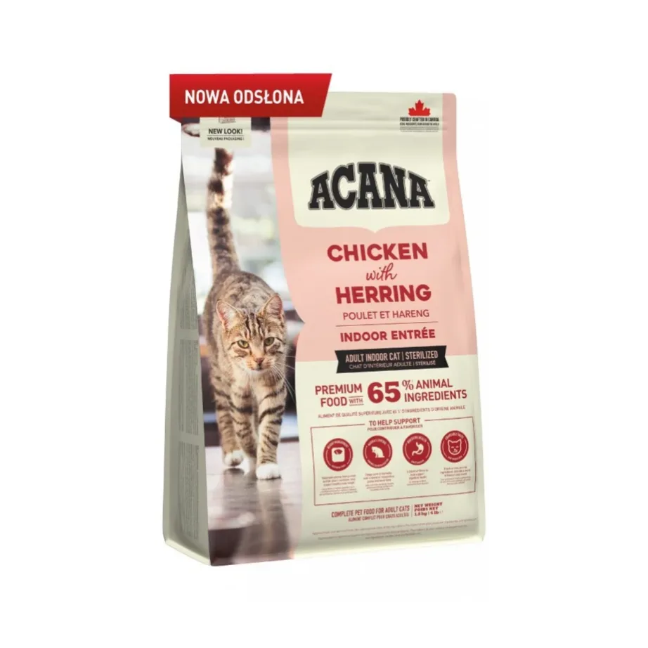 ACANA Indoor Entrée 1,8 kg kanamaitseline kuivtoit täiskasvanud kassile