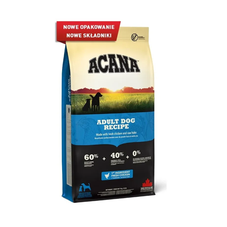 ACANA Dog Adult 17 kg gluteenivaba kuivtoit kana ja teraviljavaba retseptiga täiskasvanud koertele, sobib kõikidele tõugudele