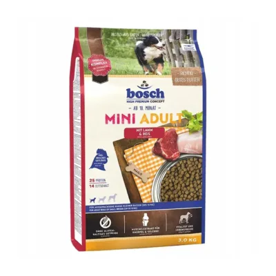 väikese koera lambaga kuivtoit bosch Mini Adult 3 kg kott