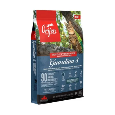Orijen Guardian 8 kanamaitseline kuivtoit kassidele 4,5 kg kott