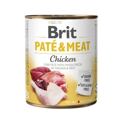 Brit Paté & Meat Chicken kanaga gluteenivaba koerte märgtoit purgis