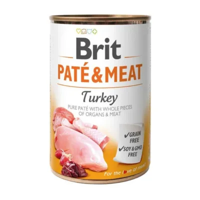 kalkunilihaga märgtoit koertele Brit Paté & Meat Turkey