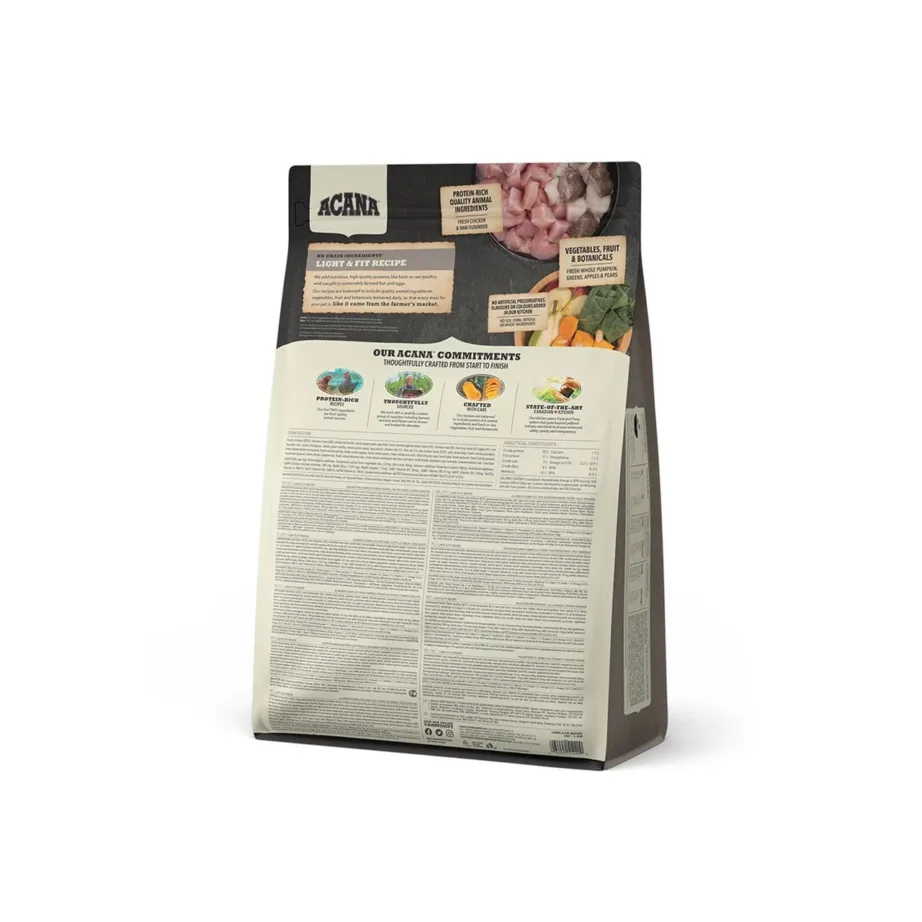 acana light & fit koeratoit tagakülg koostis ja info 2 kg kott