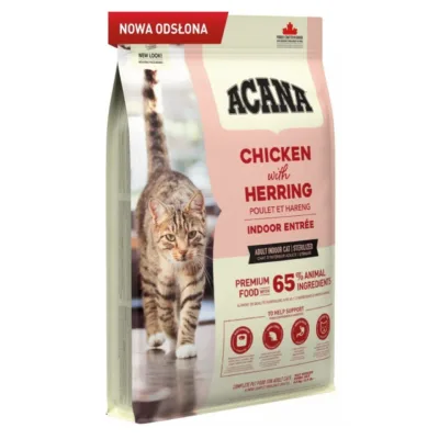 ACANA Indoor Entrée gluteenivaba kuivtoit toakassidele esikülg