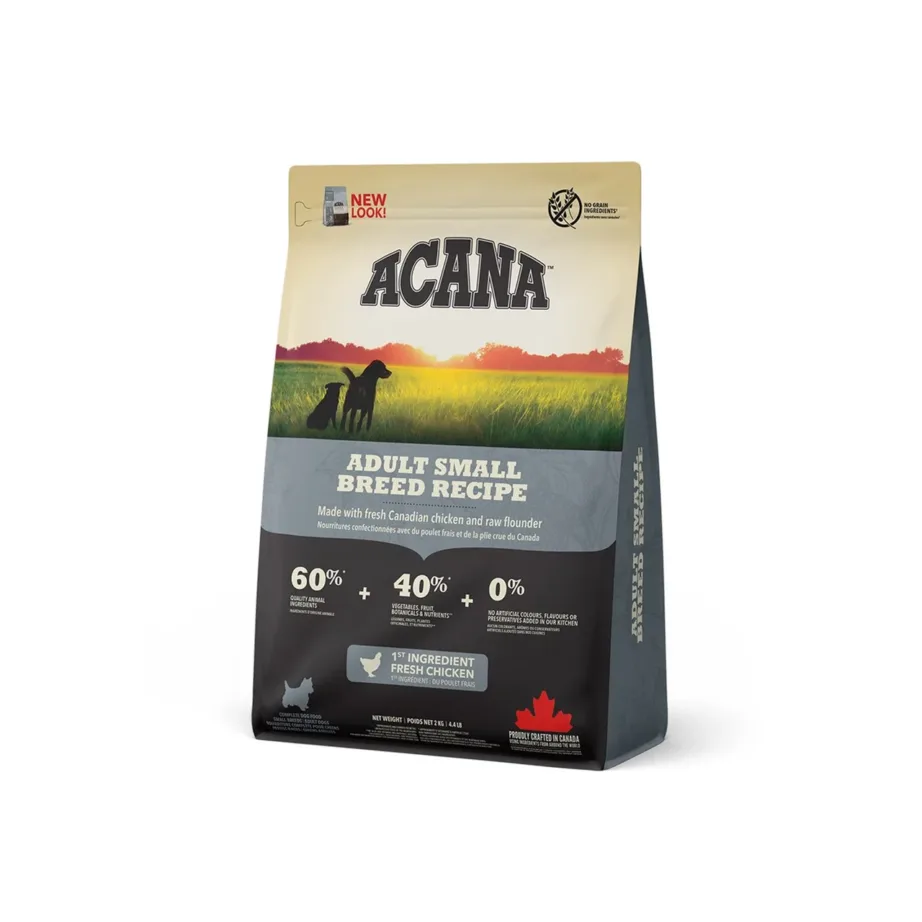 Acana Heritage Adult Small Breed 2 kg teraviljavaba kuivtoit täiskasvanud väikest tõugu koertele (kana ja kalkun)