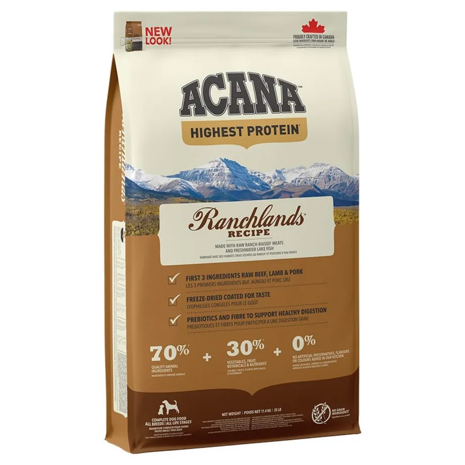 ACANA Ranchlands 11,4 kg teraviljavaba kuivtoit lambalihaga kõikidele koeratõugudele