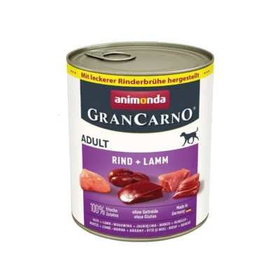 lamba- ja veiselihaga koeratoit Animonda GranCarno 800 g purgis