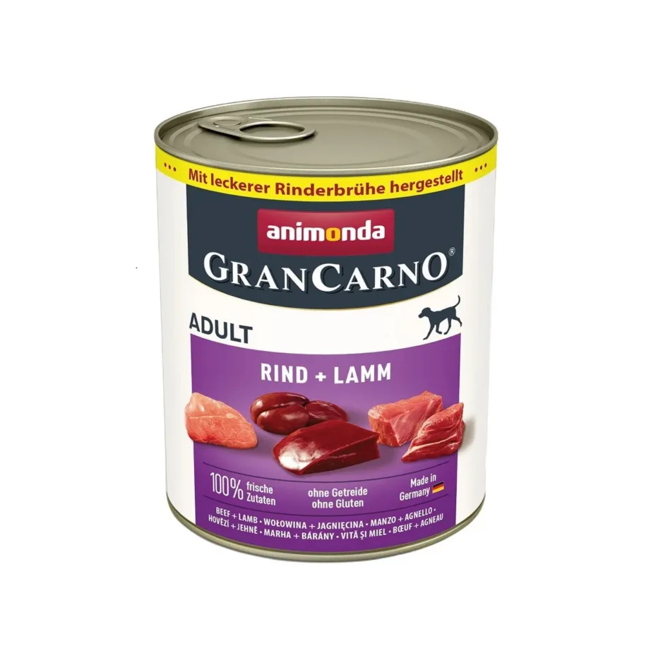 lamba- ja veiselihaga koeratoit Animonda GranCarno 800 g purgis