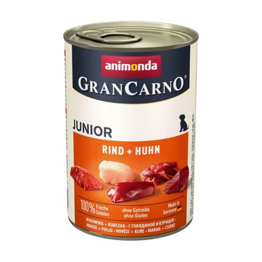 Animonda GranCarno Junior veise ja kanalihaga kutsikatoit purgis