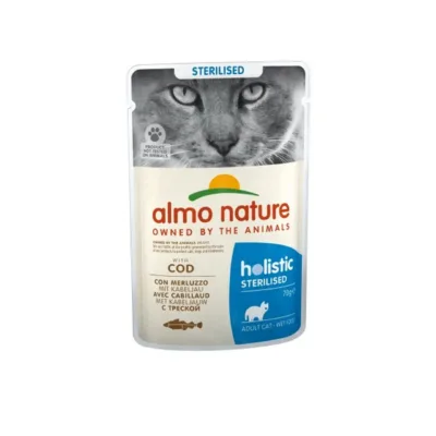 steriliseeritud kassitoit tursk Almo Nature 70g pakend
