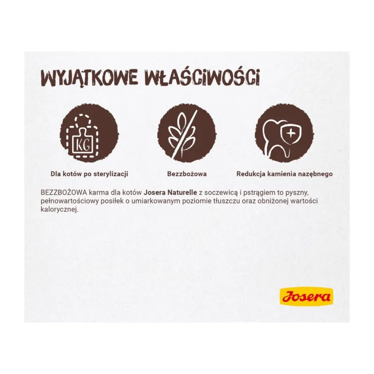 Josera Naturelle teraviljavaba kassitoidu omadused ikoonidega