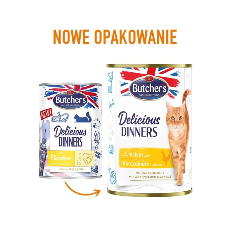 Kana märgtoit täiskasvanud kassile Butcher's uues pakendis