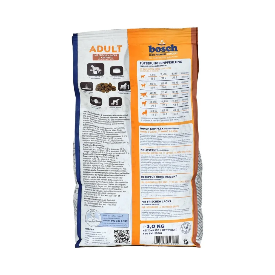 Bosch 09030 Adult Salmon & Potato 3 kg gluteenivaba kuivtoit lõhe ja kartuliga täiskasvanud koertele - 4