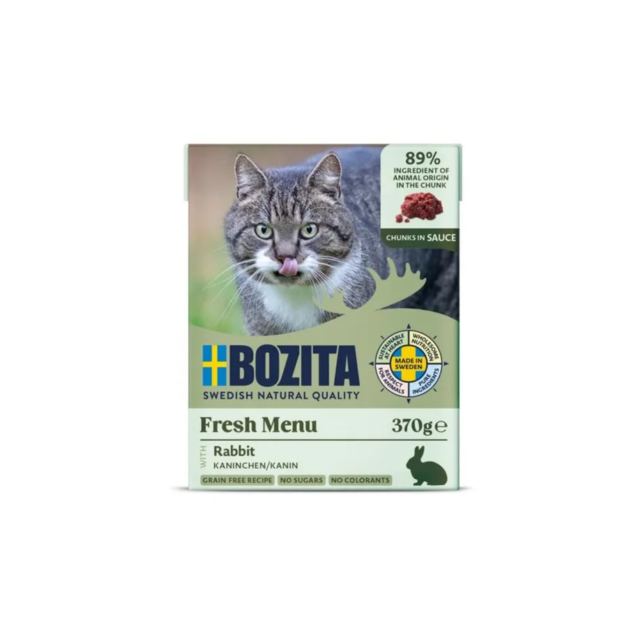 Bozita Rabbit in Sauce 370 g märgtoit küülikuga täiskasvanud kassile