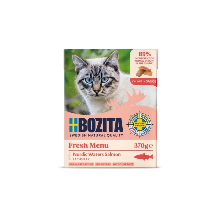 Bozita Feline Salmon 370g teraviljavaba lõhega täiskasvanud kasside märgtoit