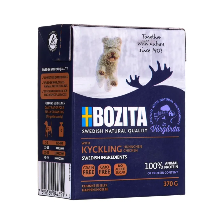 Bozita Chunks in Jelly kana ja veiselihaga 370 g gluteenivaba märgtoit täiskasvanud koertele – 3