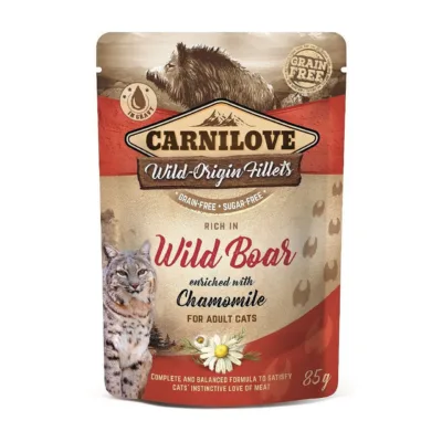Carnilove metssiga ja kummeliga kassitoit 85g pakk