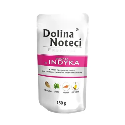kalkuni märgtoit täiskasvanud koertele Dolina Noteci 150g