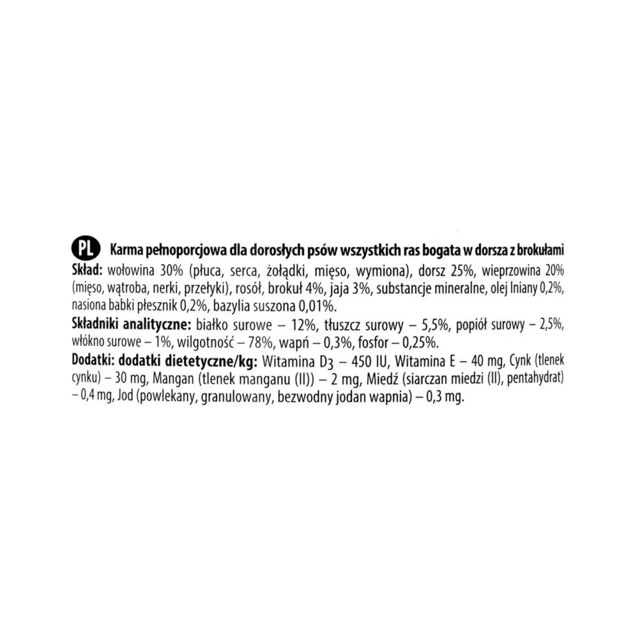 DOLINA NOTECI Premium tursaga märg koeratoit koostis ja analüüs