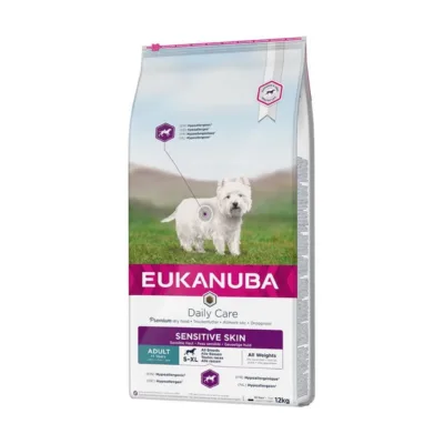 Eukanuba koerte kuivtoit tundlikule nahale 12 kg