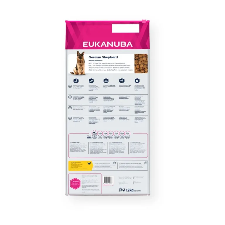 Eukanuba saksa lambakoera kuivtoit kana tagakülg