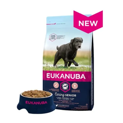 senior koera kuivtoit kanaga Eukanuba 15 kg suurtele tõugudele
