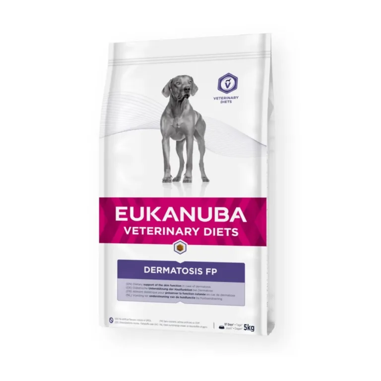 Eukanuba Dermatosis FP 5 kg koerte kala-kartuli allergiatoit esikülg