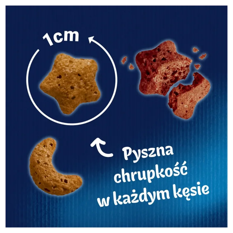 Felix Crispies kanaliha veiseliha kassi maius mini-krõpsude suurus ja tekstuur