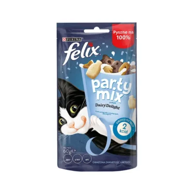 Felix Party Mix Dairy Delight 60g kassimaiuse pakend