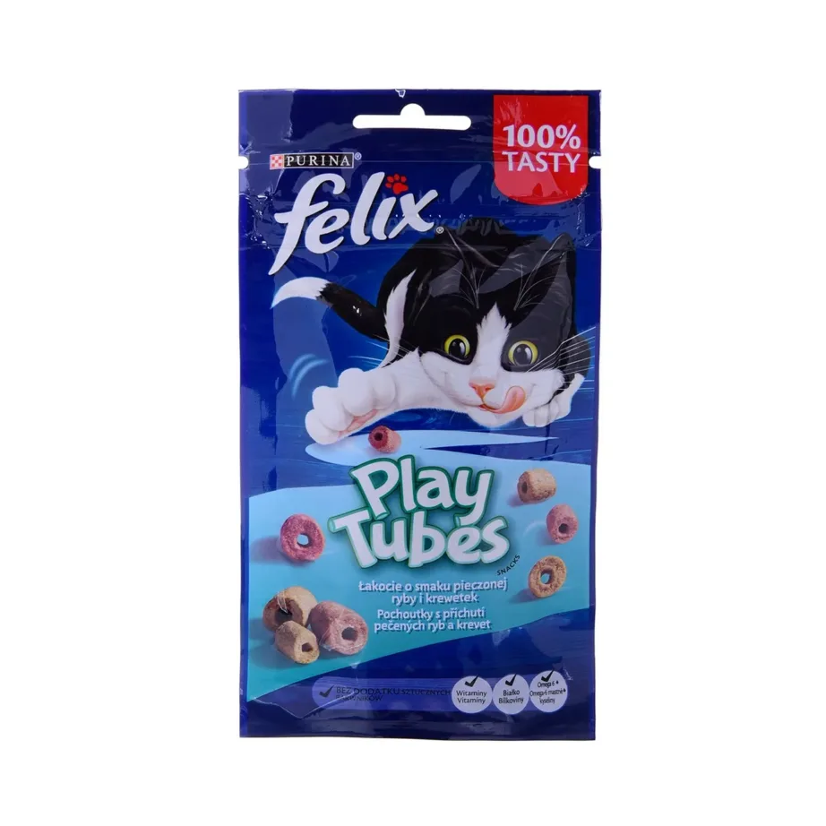 Purina Felix Play Tubes kala-kreveti kassimaius 50g igas vanuses kassidele