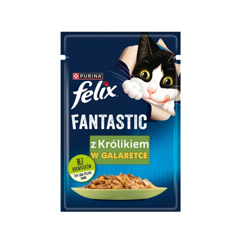Purina Felix Fantastic 85g jäneselihaga täiskasvanud kasside märgtoit kotikeses
