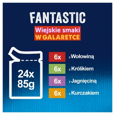 Felix märgtoit lambaga kassile, maitsete jaotused 24x85g