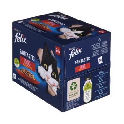 PURINA Felix Fantastic märgtoit lambaga kast kalduvaates
