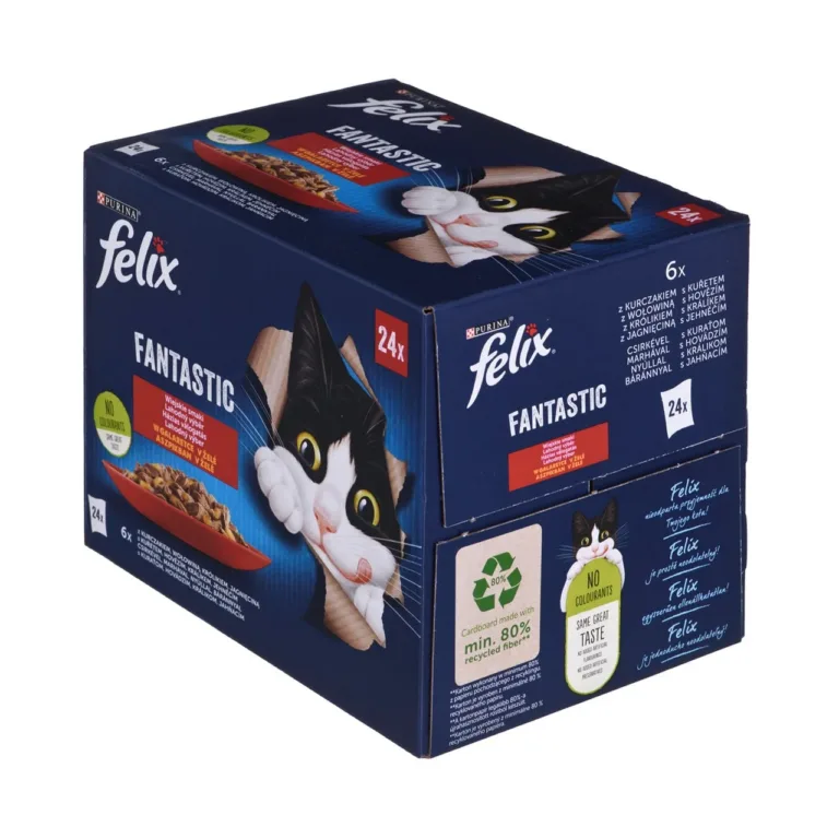 PURINA Felix Fantastic märgtoit lambaga kast kalduvaates