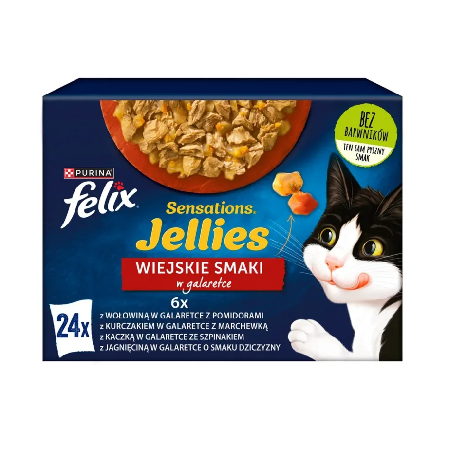 Purina Felix Sensations 24 x 85 g veise-, pardi-, lamba- ja kanamaitseline märgtoit kassidele igas vanuses