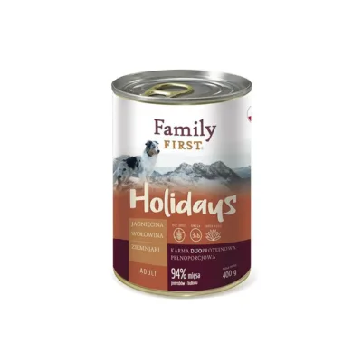 lambaliha veiseliha märg koeratoit Family FIRST 400g purgis