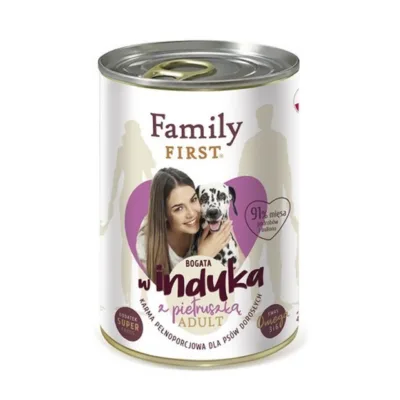 kalkuniga märgtoit koertele Family FIRST 400g säilitusaineteta