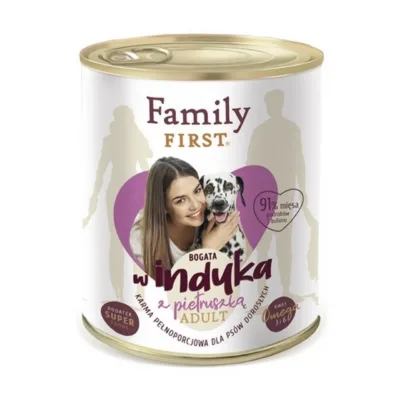 kalkuni märgtoit täiskasvanud koertele Family FIRST purk