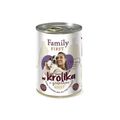 küüliku ja pirniga koeratoit Family FIRST 400g konserv