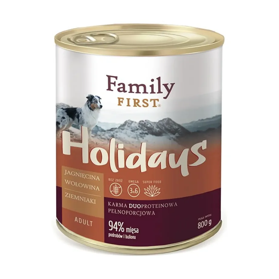 Family FIRST FF-19017 800 g lambaliha, veiseliha ja kartuliga märgtoit täiskasvanud koertele