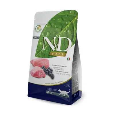 lambaliha ja mustikaga kassitoit Farmina N&D Prime 1,5 kg kott